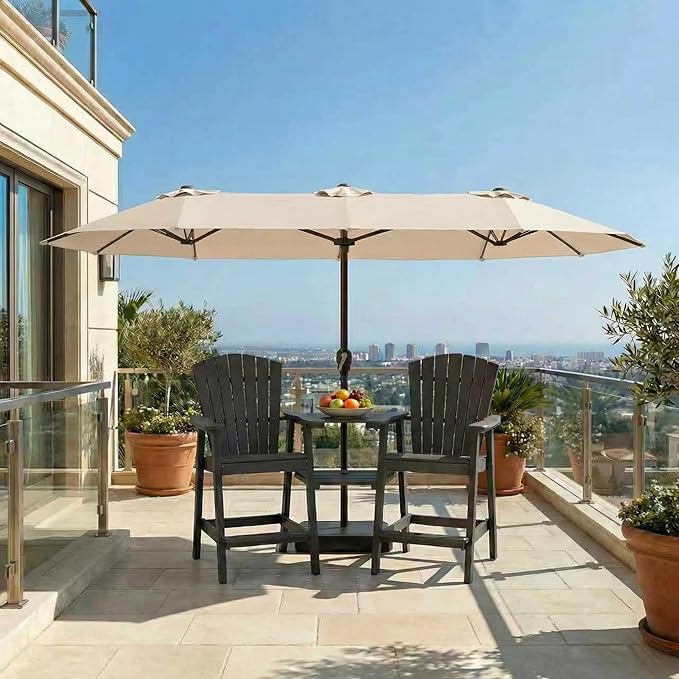 15FT Large Patio Umbrella with Base Included
