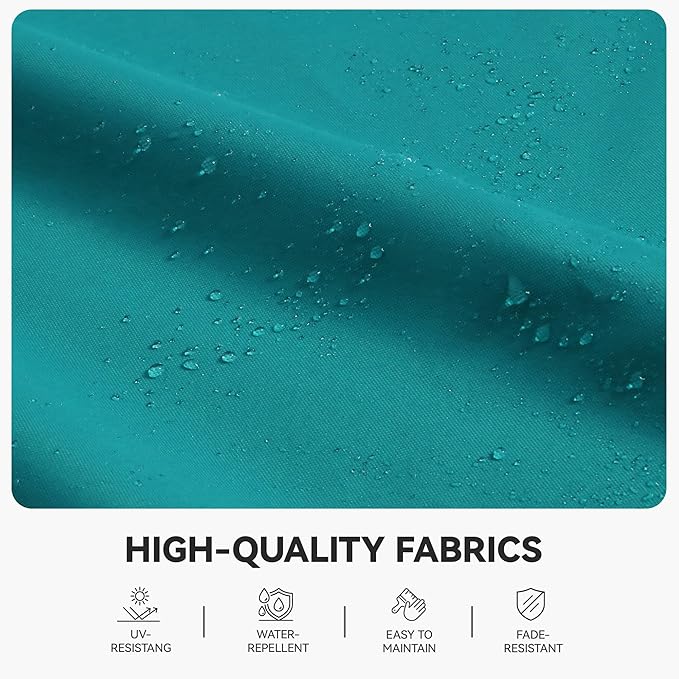 GENTEACO 10X10 FT Cantilever Umbrella, Large Offset Patio Umbrella with Double Top, 6 Angle Tilts & 360° Rotation, Large Square Sun Umbrellas for Outdoor Patio Pool Deck Market, Turquoise Blue