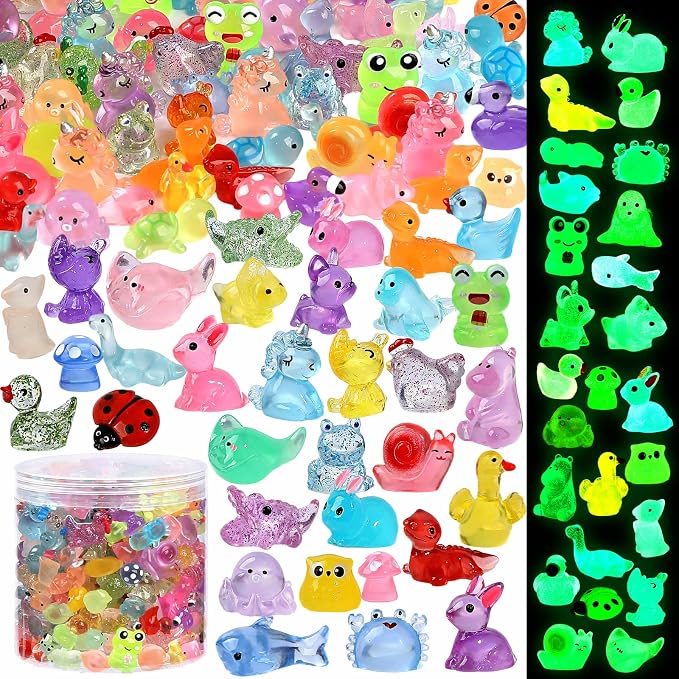 265pcs Mini Resin Animals Tiny Plastic Animals Variety Pack Little Small Resin Animal for Miniature Fairy Garden Decoration Micro Landscape Aquarium Potted and Dollhouse Décor