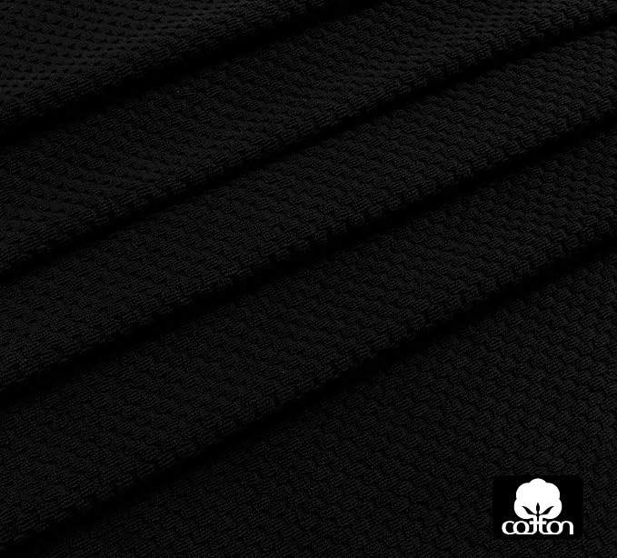 COTTON CRAFT Pool Lounge Chair Cover - 2 Pack Euro Spa Waffle Weave Chaise Lounge Cover - 100% Cotton Ringspun Terry Towel - Beach Chair Cover - Oversized 32 in W x 82 in Length x 7 in Pocket – Black