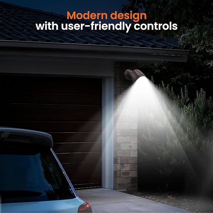 Motion Sensor Light Outdoor Battery Operated, 4000mAh Rechargeable 600 Lumen Battery Outside Lights Spotlight, IP65 Waterproof for Porch, Garage, House (Brown)