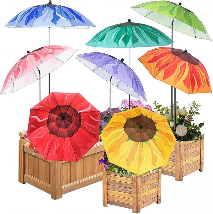 Plant Umbrellas for Outdoor Plants, Large Garden Plant Umbrella Shade Upgraded Adjustable Angle Height for Potted Plants Garden Beds