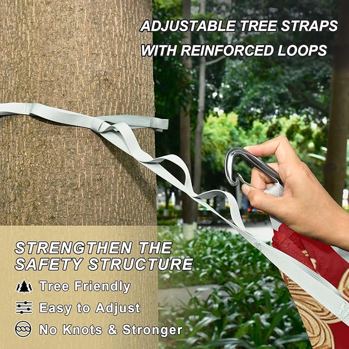 Golden Retro Vintage Butterfly Red 330lb Capacity Hammocks with Tree Straps Indoor Hammock for Outside Patio Garden hamaca con soporte para adultos