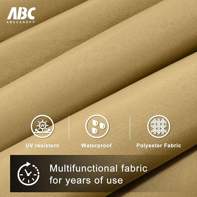 ABCCANOPY 10FT Cantilever Patio Umbrella with Base Stand, UV Protection Offset Hanging Outdoor Umbrella, 360° Rotation & Tilt Adjustment,Suitable for Pool, Deck, Garden, Backyard(Khaki)