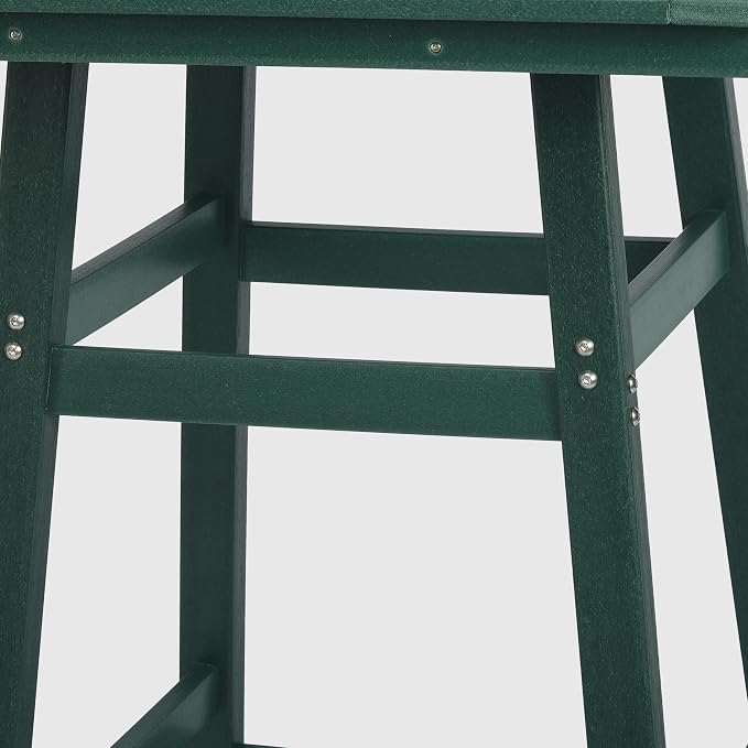 WestinTrends Malibu Square Outdoor Patio Bistro Bar Table with Umbrella Hole 42" Tall, Dark Green