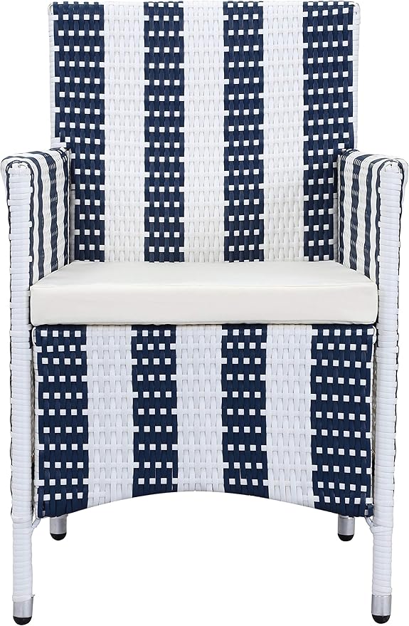 Safavieh Outdoor Collection Figueroa Navy and White 4 Piece Patio Set