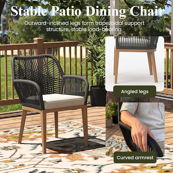LayinSun Outdoor Dining Set for 10, 11 Pieces Patio Furniture Sets with Aluminum Dining Table and Rope Weave Chairs