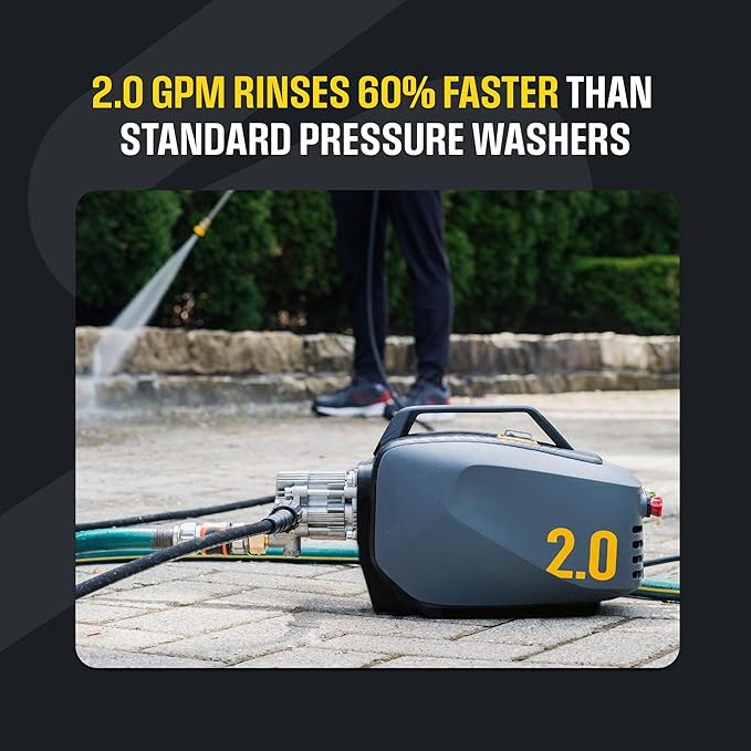 Active 2.0 Electric Pressure Washer – 2.0 GPM high Pressure Washer for DIY at Home car wash, Detailing and Other Cleaning transformations with 1800 Peak PSI