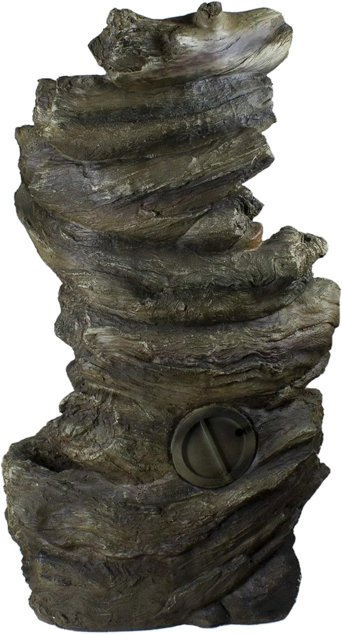 Northlight 42" Gray Lighted Rock Outdoor Garden Water Fountain