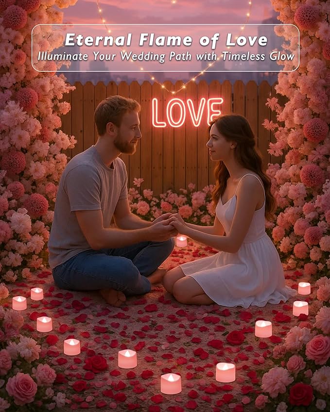 Raycare Pink Battery Operated Tea Lights, 200+Hour Flickering Flameless Candles, Realistic Electric Fake LED TeaLights for Wedding Party Table Mother's Day Christmas Decorations, Pack of 12