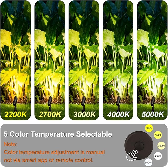 Mini LED Spot Lights Outdoor, 5W 12V Outdoor Bronze Low Voltage Landscape Spot Lights Wired for Tree House Yard Garden, 60° Beam Angle, 2200K/2700K/3000K/4000K /5000K, Aluminium, 6PK