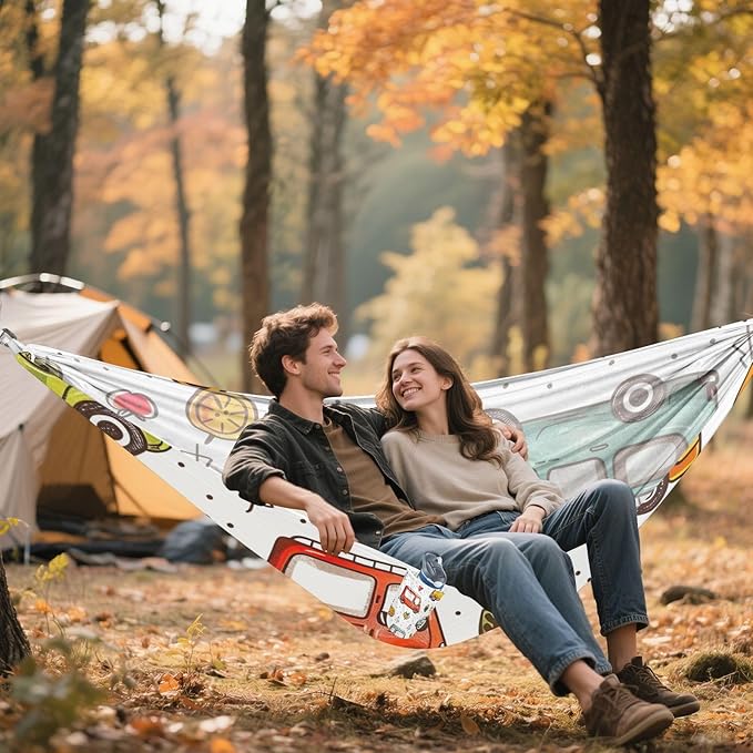 FRMG Cartoon Car Camping Hammock 500 lbs Capacity Portable Hammocks with Tree Straps & Attached Carry Bag, Camping Essentials Gear A0900406a