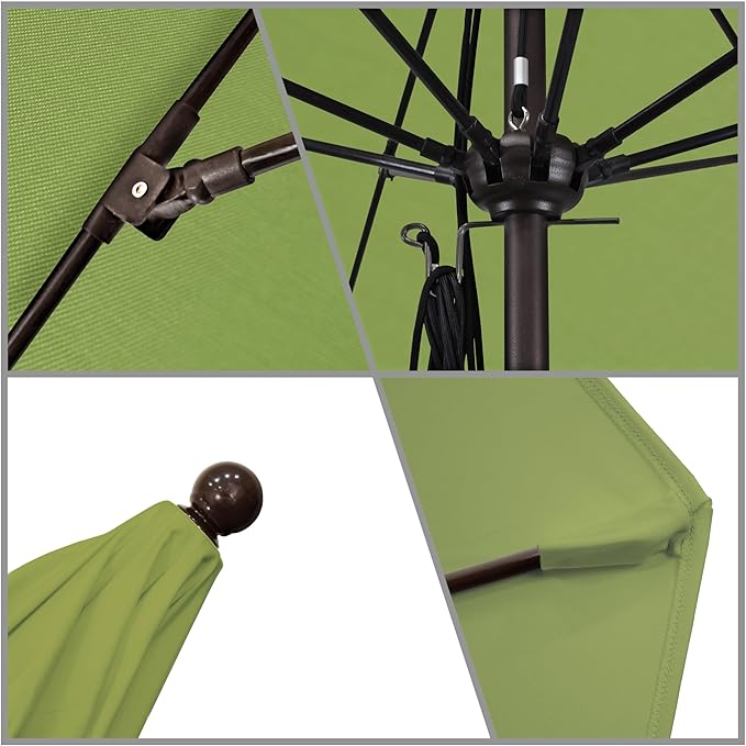 California Umbrella 11' Rd. Venture Series Contract Grade Patio Umbrella, Pulley Open, Bronze Finish, Sunbrella Parrot