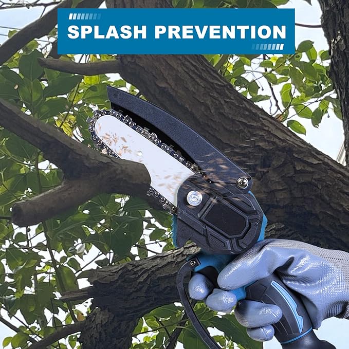 BIG RED ACP01R Torin 4" Mini Cordless Chainsaw: Portable Electric (Battery Powered) Handheld Chainsaw for Wood Cutting, Garden Pruning, Tree Pruning and Shrub Pruning, Blue