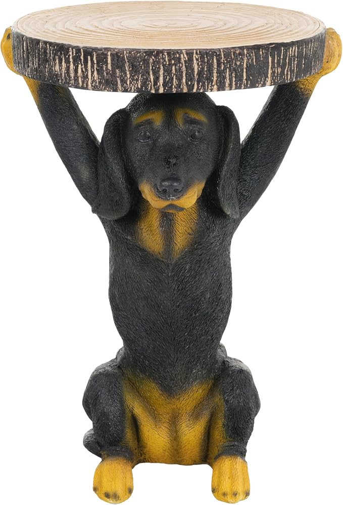 Black Dog Side Table, MGO Pedestal End Table