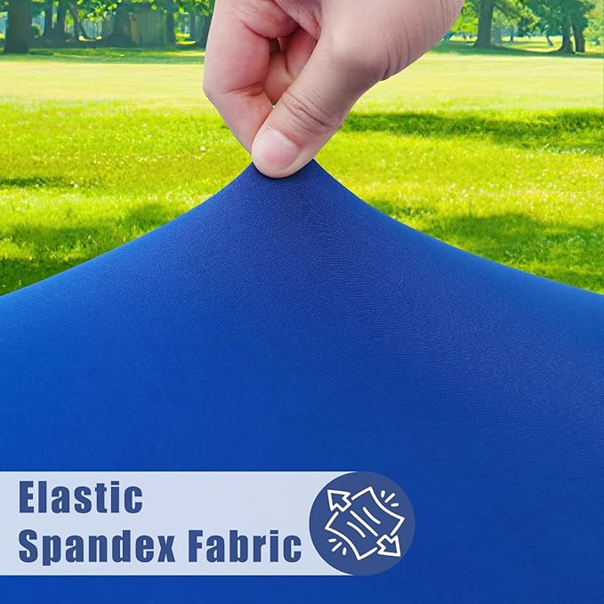 Moosfor Spandex Picnic Table Cloth 2 Pack, Elastic Fitted Tablecloths for Square Tables, Stretch Washable Patio Table Cover for Outdoor, Camping, Banquet and Parties (Blue, 34"x34")