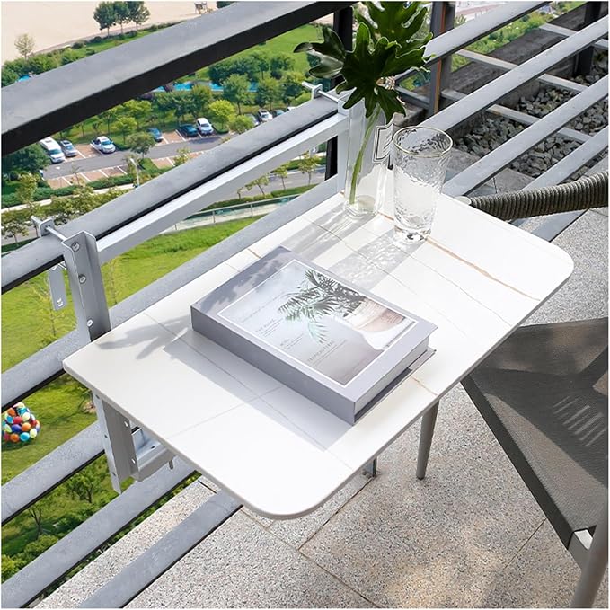Adjustable Folding Balcony Railing - 4-Level Height, Indoor/Outdoor Hanging Bar for Patio, Deck & Balcony, Space-Saving Design, Size: 80x35cm (31.5x13.8in)