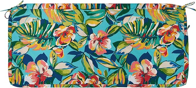 FUNHOME Outdoor Bench Cushion Covers,54" x 18" x 3", No Insert! Patio Bench Cushion Covers for Outdoor Furniture,Water Resistant Patio Loveseat Cushion Covers 1 Pack, Rosario Flower Leaf(Covers ONLY)