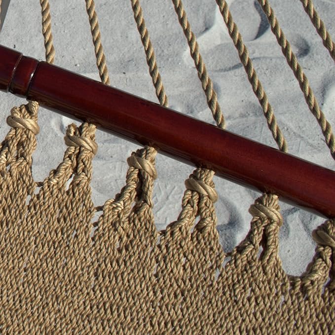 Double Caribbean Hammock - Soft-Spun Polyester - 48 inch (TAN)
