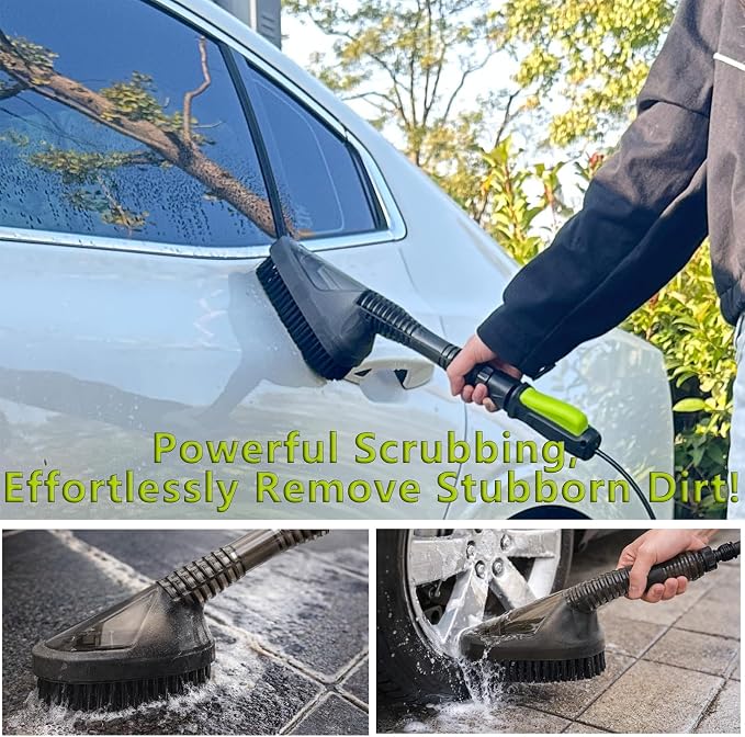 Magnetic Attachment Cleaning Kit for Portable Pressure Washers Includes Foam Sponge Head, Stiff Bristle Brush, Soap Dispenser and Quick-Connect Adapter for Car, Outdoor & Home Use