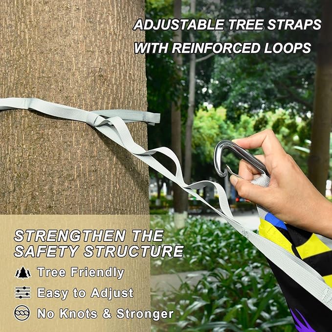 Hammocks for Outside Halloween Witch Camping Hammock Portable Hammocks with Tree Straps and Carry Bag Camping Accessories for Hiking Beach Outdoor