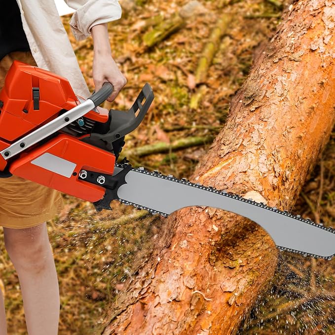 71CC Gas Chainsaw 3.9KW Petrol Chainsaw For Cutting Wood 28In Chainsaw Set Suitable For Forest Timber Garden And Farm Cutting Use