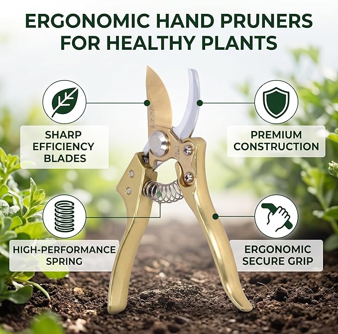 Gardening Pruning Shears Fast Cutting Plant Scissors for Tree Flowers, Carbon Steel Branch Hands Pruner Cutter for Garden Pruning, Aluminum Alloy Bonsai Tool for Branch Scissors,