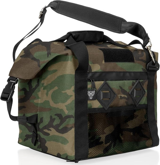 Xtreme Sight Line ~ G CUBƎ 25 Faraday Bag for Small Generators and Electronics ~ Protects Against EMP, CME, EMF & RF ~ Signal Blocking ~ Diamond Form Faraday Lined Interior ~ Woodland Camo