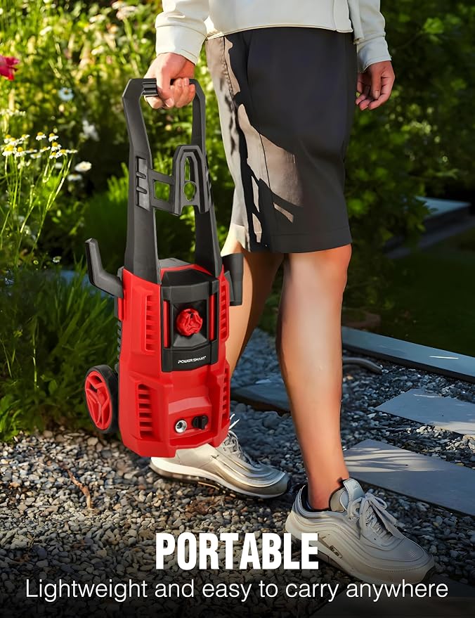 PowerSmart Pressure Washer, with Foam Cannon, Adjustable Nozzles for Cars, Bicycle, Siding, Patios PS2020 (Light-Duty)