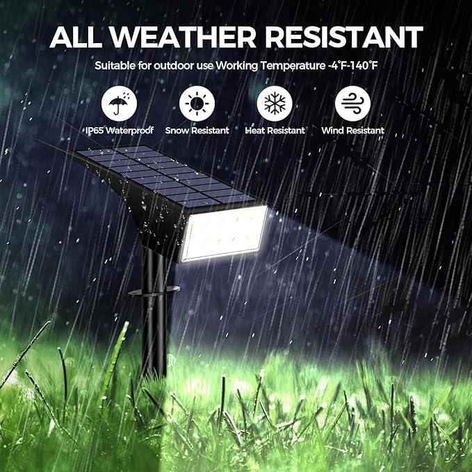 WENATY 12Pack Solar Spot Lights Outdoor, Solar Lights Outdoor Waterproof with 4 Light Mode 2-in-1 Landscape Spotlights Solar Powered Yard Garden Outside Flood Light for House Pathway Tree (Cool White)