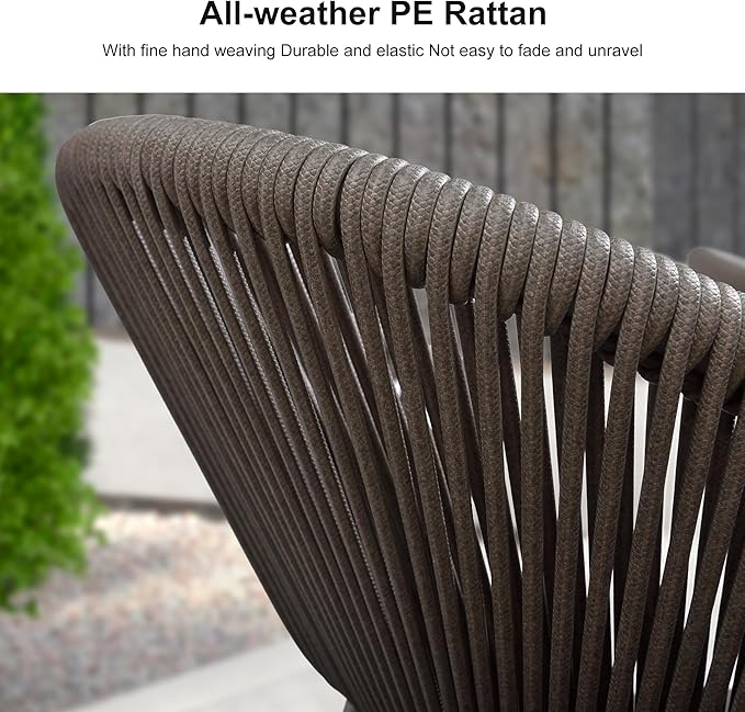 PURPLE LEAF 11-Piece Patio Dining Set Outdoor Furniture Rectangular Table and Chairs Set with Aluminum Frame and Wicker Rattan for Garden Deck Backyard Kitchen Gray Outdoor Set with Counter Stools