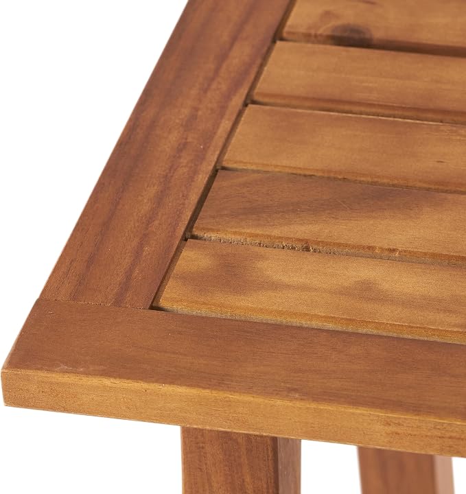 Merax Outdoor Acacia Wood Accent End Table Patio Coffeetable for Backyard,Garden,Poolside