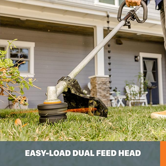 WORX WG186 40V Nitro Power Share Cordless Attachment-Capable Driveshare 15" String Trimmer with WA0223 40V Nitro Driveshare 8" Universal Lawn Edger Attachment