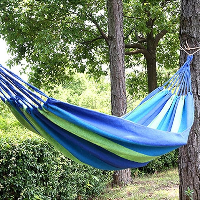 Hammocks Hammock Outdoor Camping Single Double Leisure Canvas Hammock Dormitory Leisure Swing is Strong and Durable