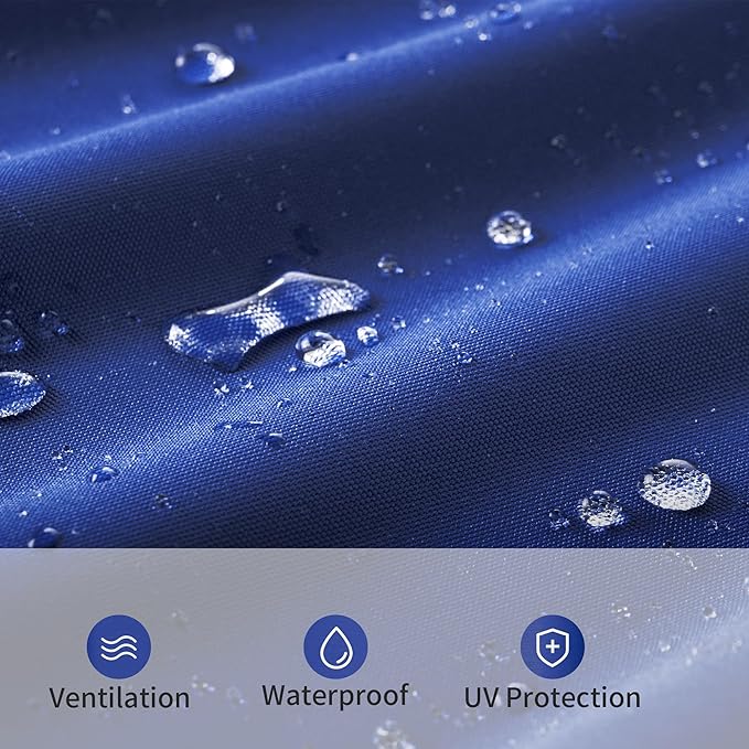 10 X 13 FT Cantilever Patio Umbrella with Base Included & Led Lights Outdoor Rectangle Offset Large Double Top Heavy Duty Umbrellas 360°Rotation for Pool Deck Backyard Garden, Navy
