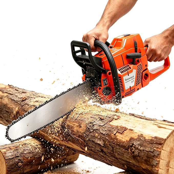 71CC Gas Chainsaws,2 Stroke Power Chain Saws,28 Inch Handed Petrol Gasoline Chain Saw,Double Nuts and Piston Rings for Forest Harvesting,Cutting Wood, Pruning Branches,Gardening,Woodworking