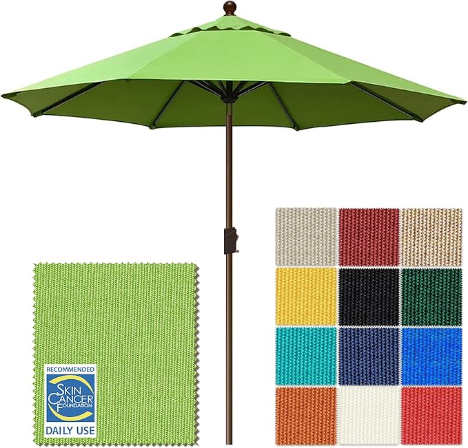 EliteShade USA 10-Year-Non-Fading 10Ft Market Patio Umbrella, UPF 50+ UV Protection Performance Sun Umbrella, Heavy Duty Commercial Grade Outdoor Table Umbrella with Crank & Tilt, Windproof Vented Top for Garden, Pool, Deck and Outdoor Playsets, Macaw ...