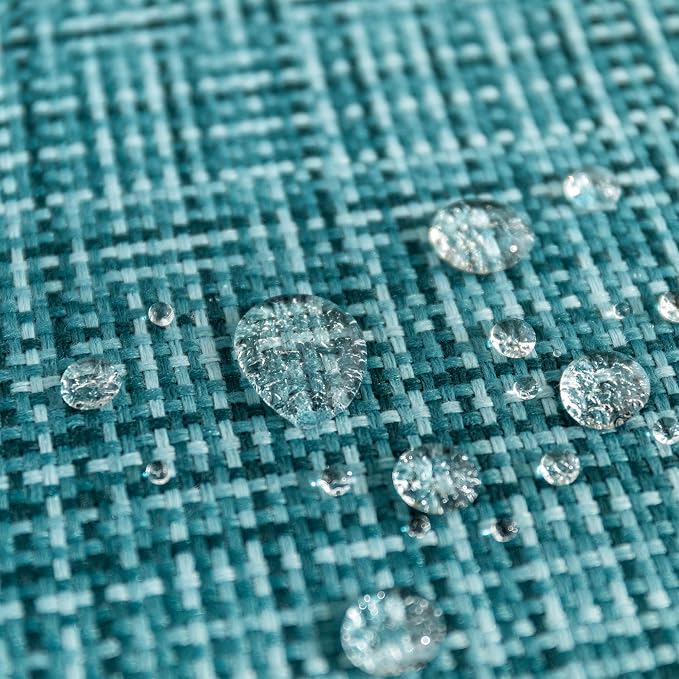 Kevin Textile Outdoor Waterproof 14"x36" Lumbar Pillow Cover 1 Pack, Teal | Water Resistant, Faux Linen Yarn-dyed, Woven Texture Throw Pillow Covers for Tent Patio Garden Couch Sofa