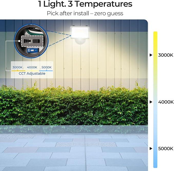 CINOTON 55W 7700LM LED Flood Lights Outdoor, 3CCT, ETL Listed, 2 Pack | IP65 Waterproof Security Wall Pack with 180°Knuckle, Dusk to Dawn 120V Aluminum Fixture for Warehouse Patio Porch Garage