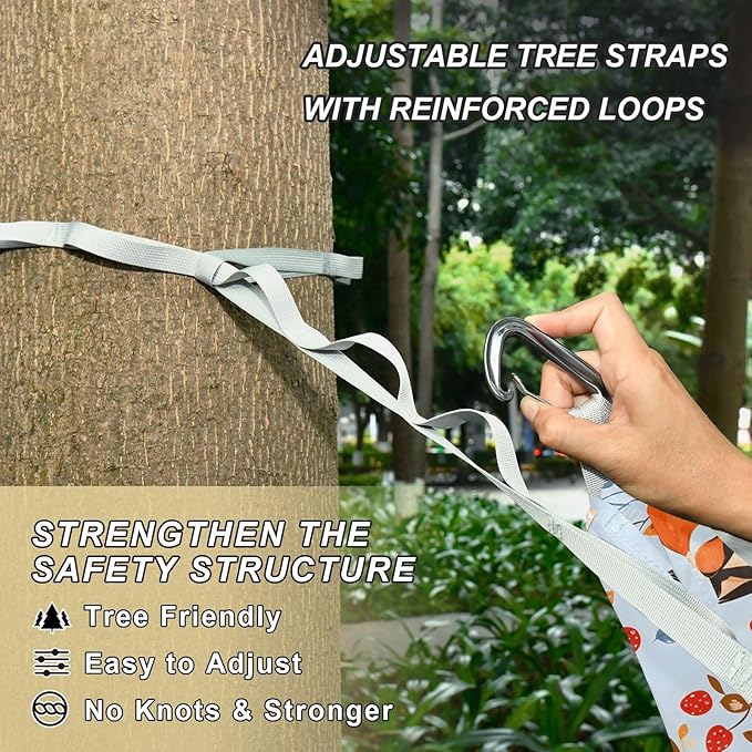 Camping Hammock Outdoor Hammocks for Outside Fox Leaf Beach Trees Portable Lightweight with Pockets Tree Straps Indoor