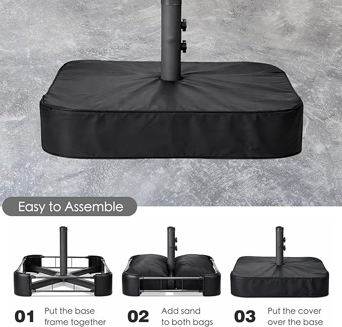 Kozyard 15 FT Double-Sided Rectangular Patio Umbrella, Base Included, Crank Lift Outdoor Patio Umbrella with UV Protection for Backyard, Pool & Garden Beige