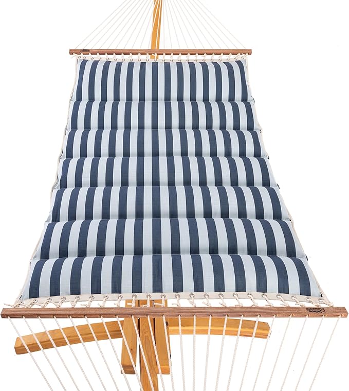 Hatteras Hammocks Expressive Mist Sunbrella Pillowtop Hammock with Free Extension Chains & Tree Hooks, Handcrafted in The USA, Accommodates 2 People, 450 LB Weight Capacity, 13 ft. x 55 in.