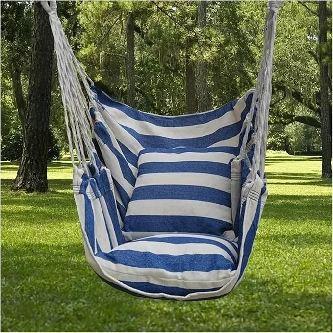 Hammock 1pc Swing Rocking Chair(with Storage Bag Outdoor Hammock Chair Canvas Leisure Swing Chair No Pillow Or Cushion Dormitory Hammock Quick-Opening(Khaki)