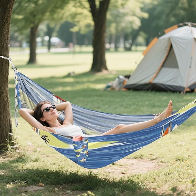 Seaside Sailboat Summer Scene 330lb Capacity Hammocks Indoor Hammock for Outside Patio Garden Base de hamaca para adultos