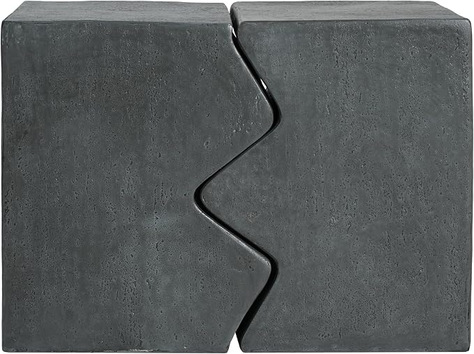 Christopher Knight Home Loire MGO Outdoor Side Table Set of 2, Concrete Indoor/Outdoor Nesting Coffee Table, Multi-Purpose Patio End Table, No Assembly, Stone Gray