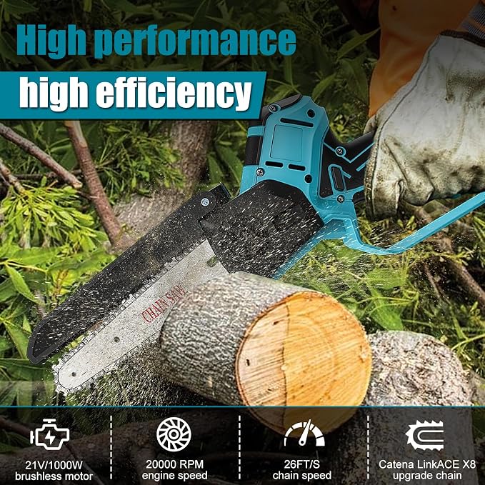 2-in-1 Cordless 6 Inch Pole Saw, Brushless Pole Chainsaws Compatible with Makita 18V Battery (No Battery), with 8.5 FT MAX Extension Pole for Tree Branches Pruning, Wood Cutting