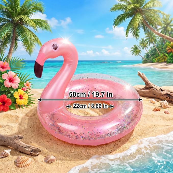 Abbylike Summer Bikini Porch Goose Outfits Hawaiian Goose Clothes Fits 23" H Cement Plastic Statue with Hat Sunglasses & Swimming Ring for Outdoor Garden Lawn Patio Yard Decor(Flamingo)