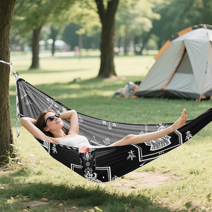 Gothic Black Astrological Tarot 330lb Capacity Hammocks for Camping with Tree Straps Hanging Hammock for Camping Travel Accessories hamacas para Deck