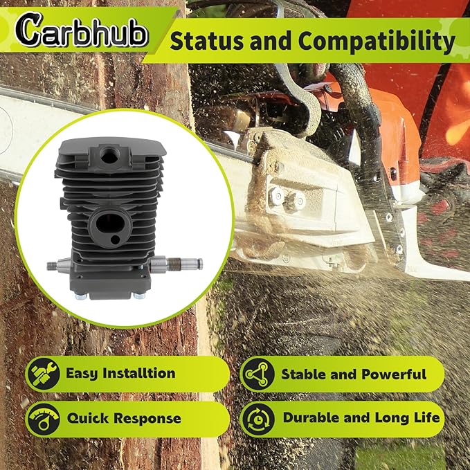Carbhub MS180 Cylinder Piston Crankshaft for Stihl MS170 MS180 018 Chainsaw Engine Motor Cylinder Replaces 1130 020 1208, 1132 030 0402