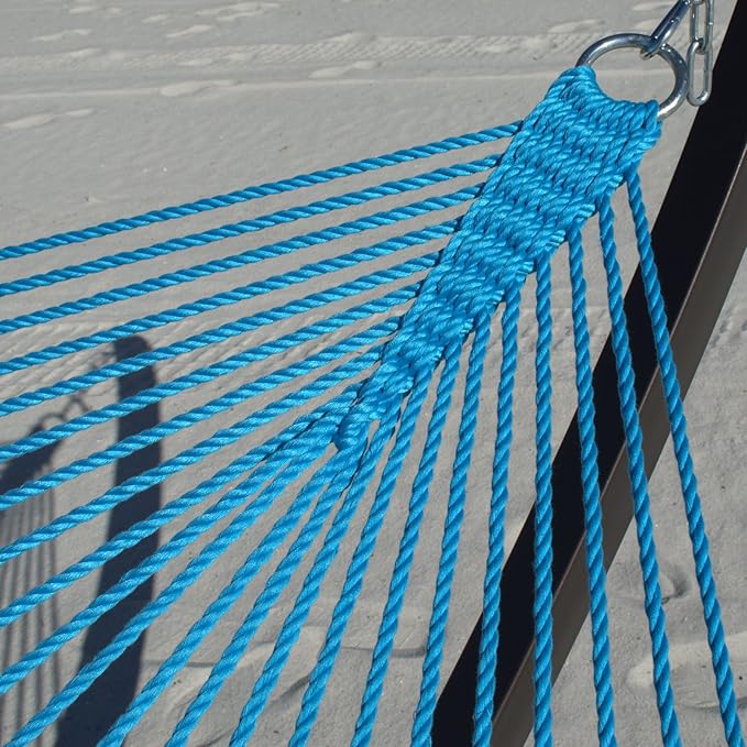 Double Caribbean Hammock - Soft-Spun Polyester - 48 inch (Light Blue)